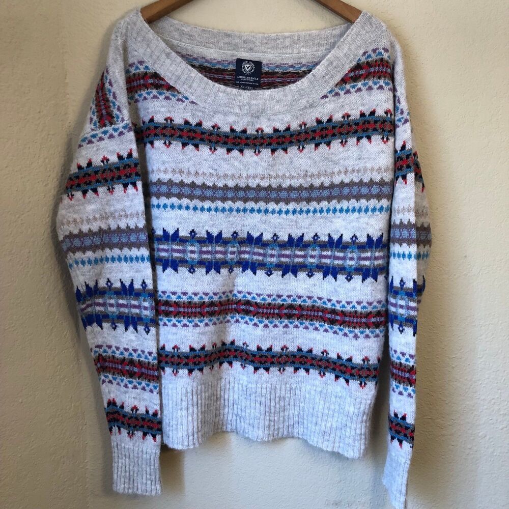 American Eagle Outfitters Women's XL Sweater Wool Blend Nordic Style Cozy